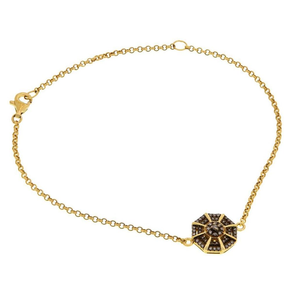 Colleen Lopez Gold-Tone .30ctw Champagne Diamond Bracelet, 6-3/4" to 8-3/4"